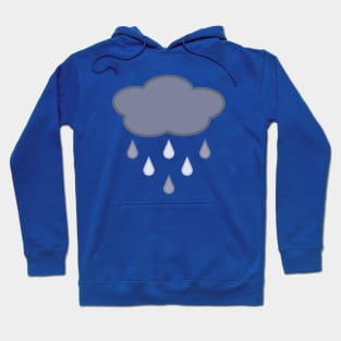 Stormy Day Rain Cloud in Blue Hoodie